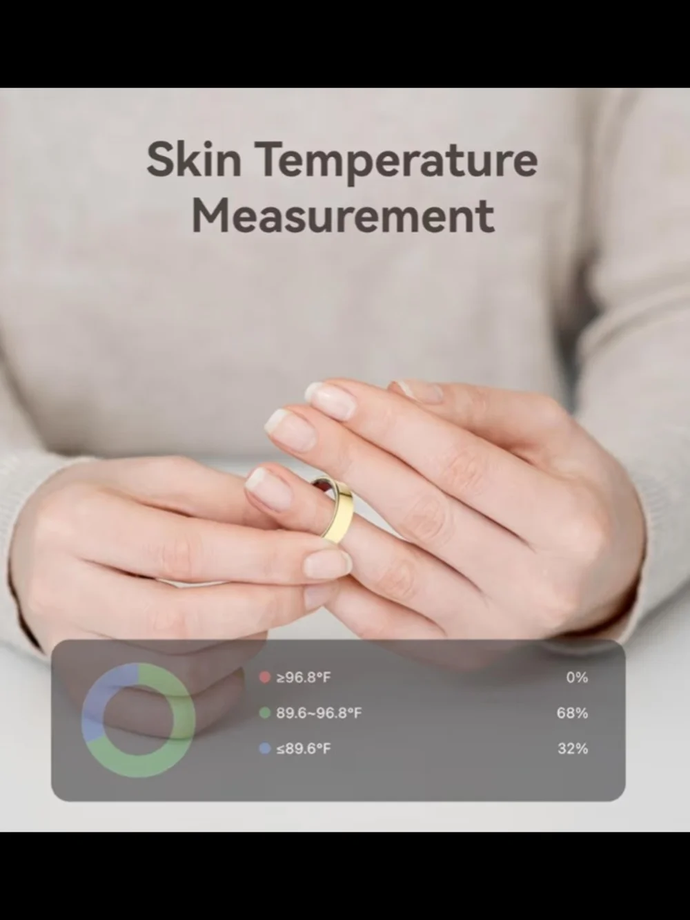 Smart Ring Health Tracking For Both Men And Women Polished Gold #7